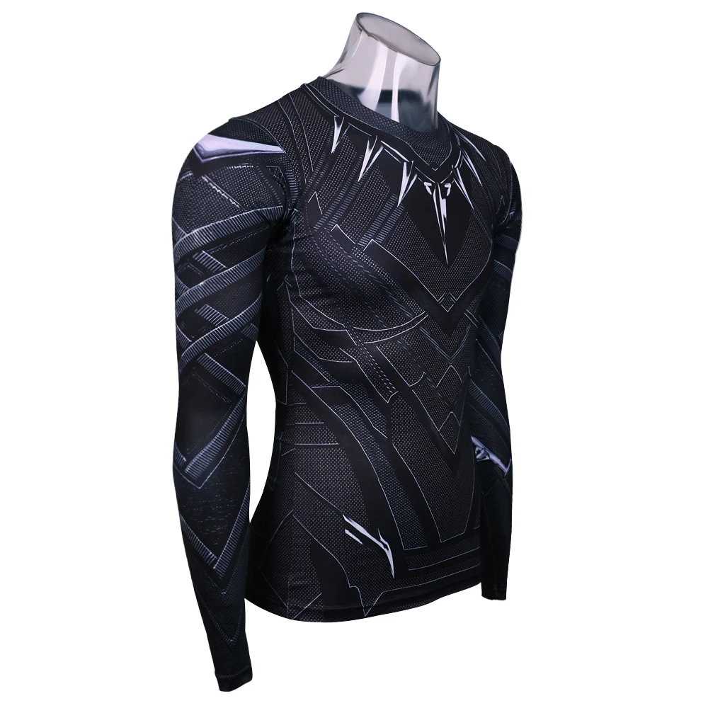 Black Panther 3D Printed T-shirts Captain America Civil War Tee Long Sleeve Cosplay Halloween Costumes Compression Tops Male For |
