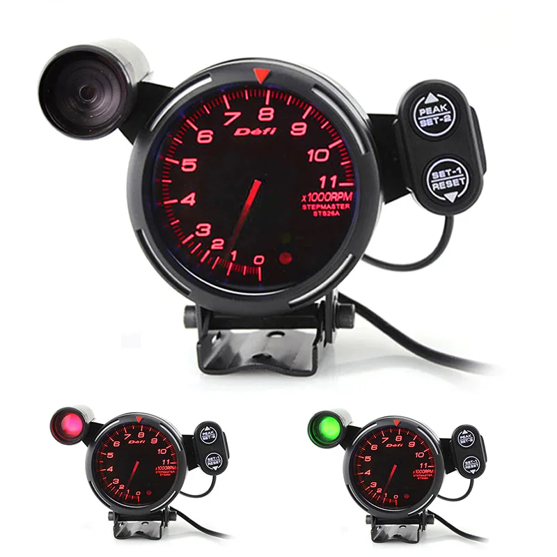 Red Light 80 мм Автомобильный цифровой тахометр Df Rpm Gauge автомобильный шаговый двигатель BF такометр синий белый светодиодный светильник переключения Авто Датчик - Цвет: Red Light