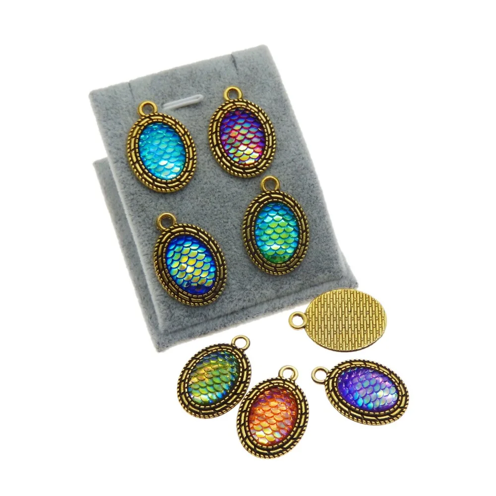 5 шт. микс рождественских подвесок для ожерелья Русалка Цветок Сердце