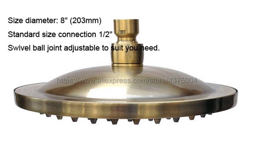 Круглая винтажная душевая лейка для ванной комнаты 8 дюймовый античный бронзовый