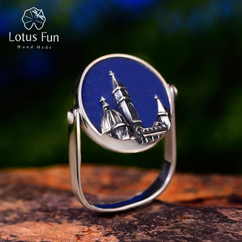 Женское кольцо «флорентийский Собор» Lotus Fun, изящное кольцо из серебра 925 пробы с натуральным авантюрином