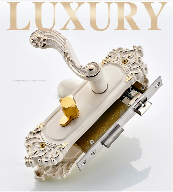 Цвет слоновой кости дверные замки в европейском стиле вращающаяся беззвучная