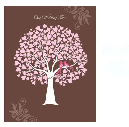 

New Design Fingerprint Wedding Tree Guest book Signature Alternative books for Lover Wedding Decoration Canvas Prints 30*40cm