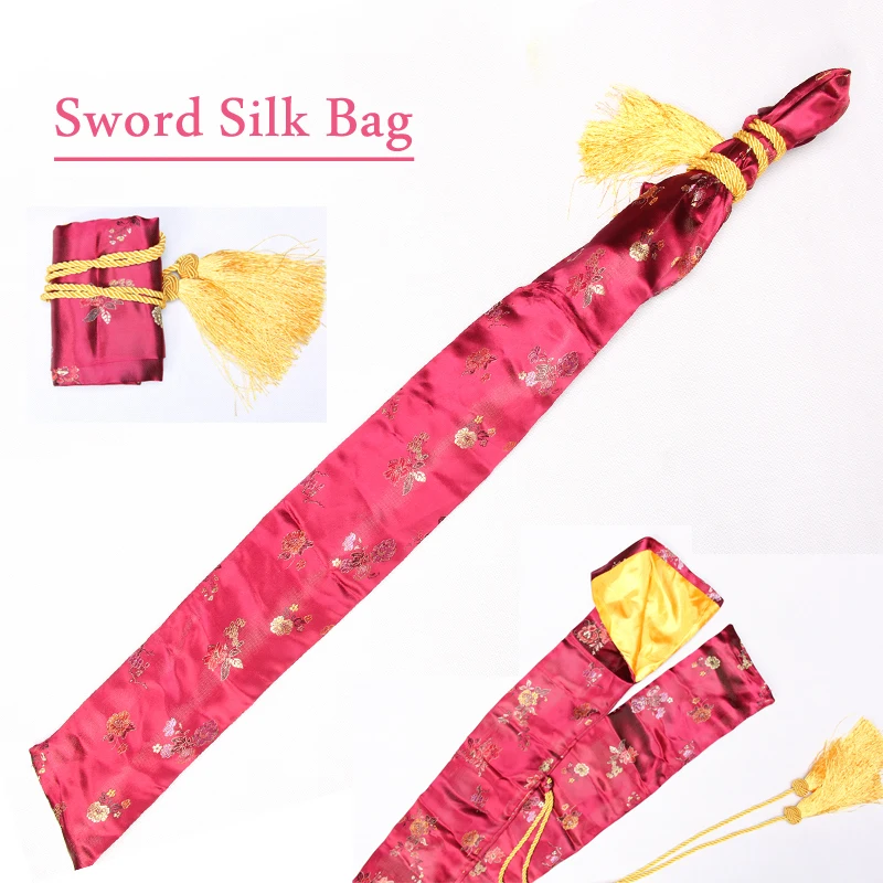 Японский самурайский меч шелковая сумка фиолетовый золотой цвет вышитый цветок