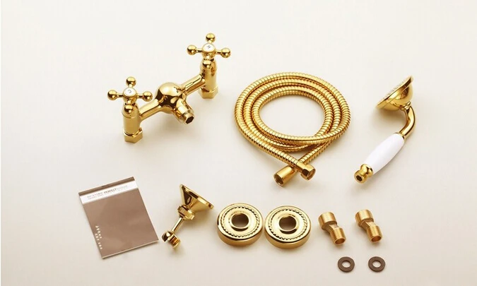 Золотой набор душевых смесителей для ванной комнаты переключающий спрей Banheiro