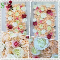 SPR  High quality champagne wedding ideas flower wall stage backdrop decoration wholesale artificial flower table centerpiece