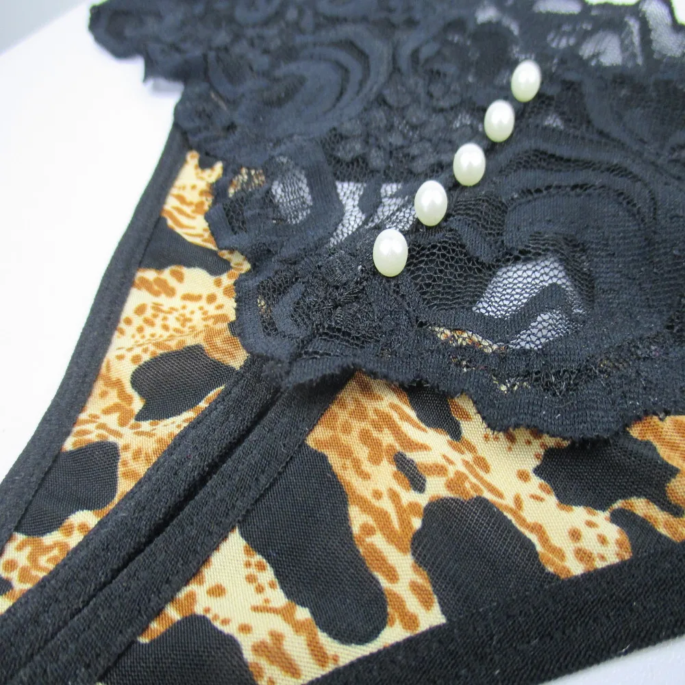 2019 Модные женские Соблазнительные леопардовые трусики кружевные стринги с