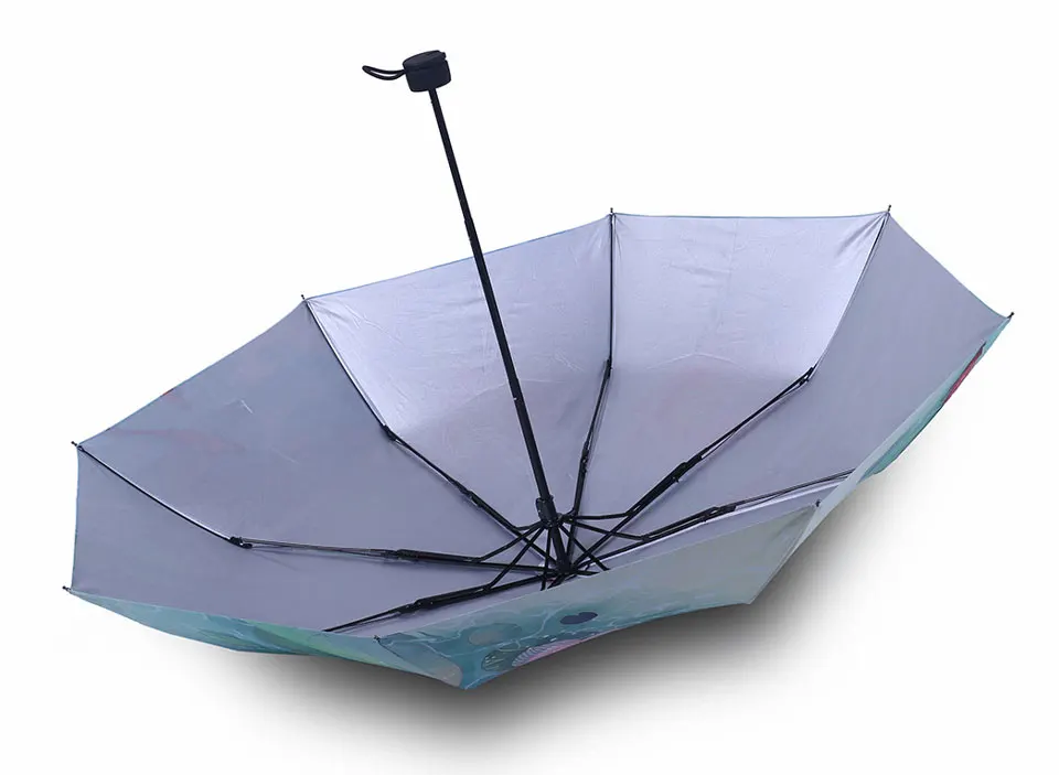 DINIWELL Лотос Koi дкладные Зонты National Wind/Для женщин зонт в три сложения Мини карманный дождь зонты-карандаши
