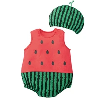 baby clothes cartoon baby boy girl rompers cotton animal and fruit pattern infant jumpsuit hat set newborn baby costumes