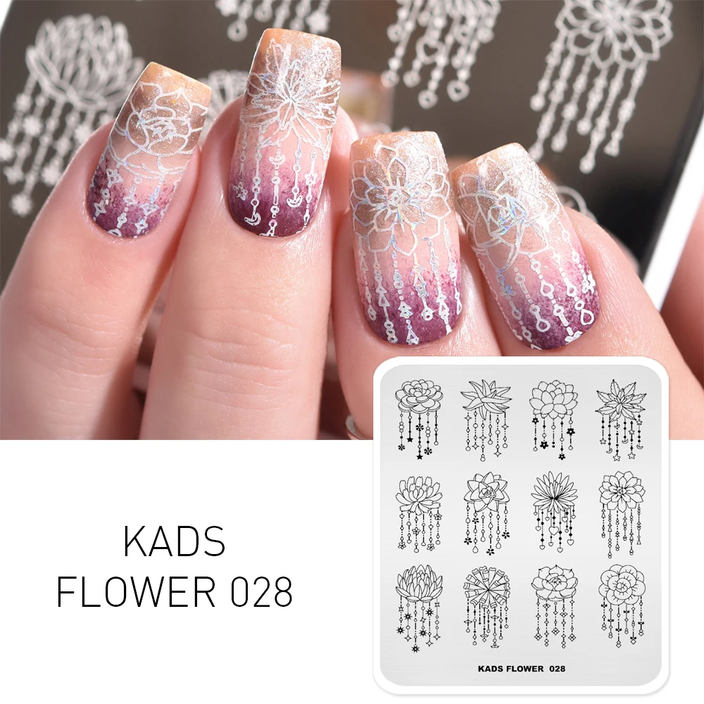 KADS шаблон для ногтей DIY штамп изображение пластина прямоугольные пластины