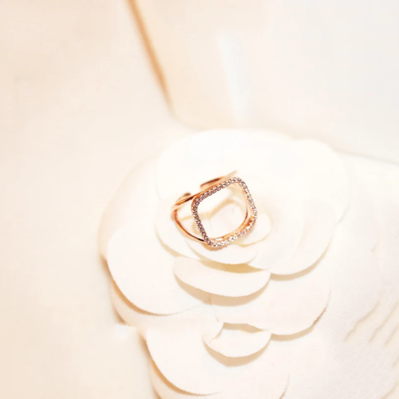 Zirconia Rings For Women Gold Rose Color Double Opening Super Flash Female Retention Plated Jewelryrings | Украшения и аксессуары