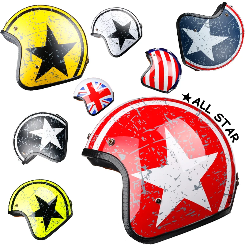 LDMET мотоциклетный шлем с открытым лицом Captain star cascos para moto винтажный пилотный для