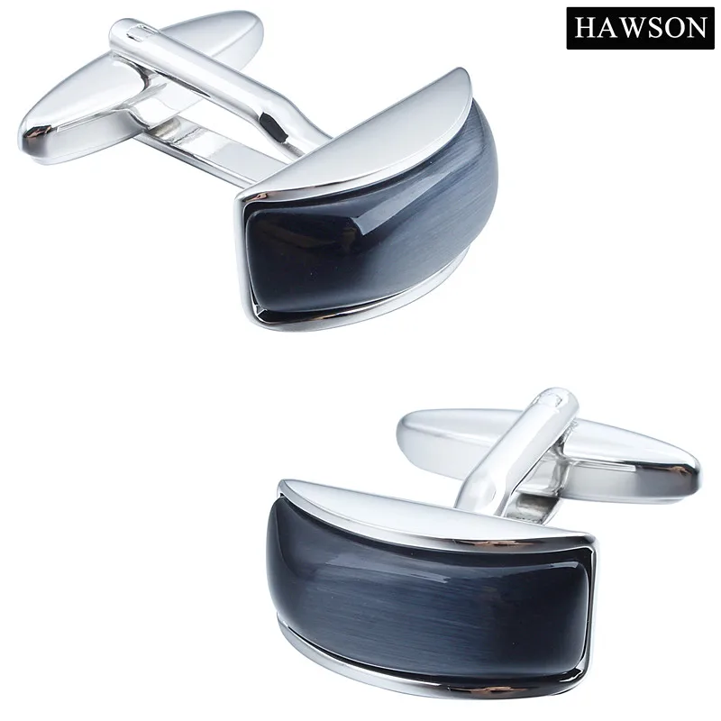 Запонки HAWSON мужские с камнями в виде кошачьего глаза ювелирные изделия для