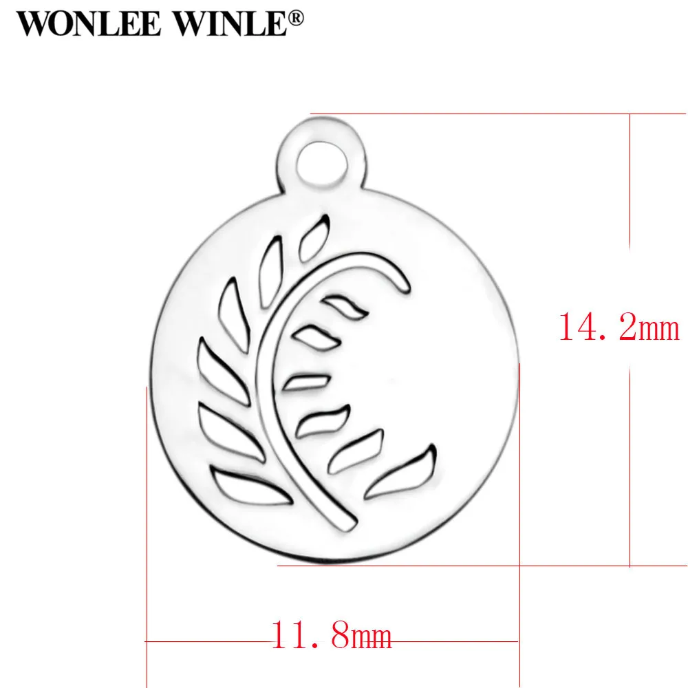 Wonlee Winle DIY 316 Stainless Steel Laser Incision Leaf Charms Pendants for Bracelet Necklace Jewelry Making | Украшения и