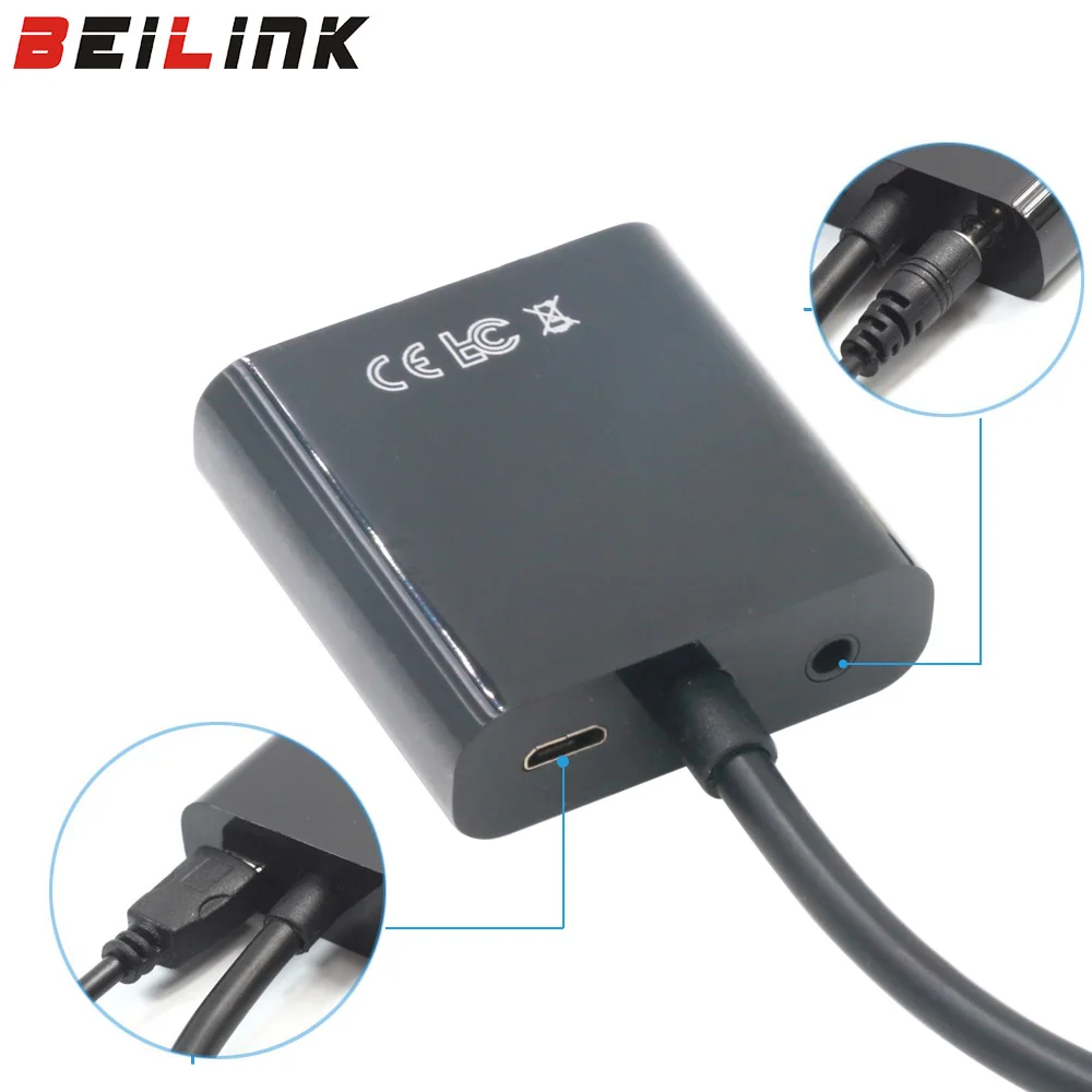 HDMI к VGA адаптер с 3 5 мм аудио кабель папа женскому 1 4 в 1080P для Apple TV ноутбук