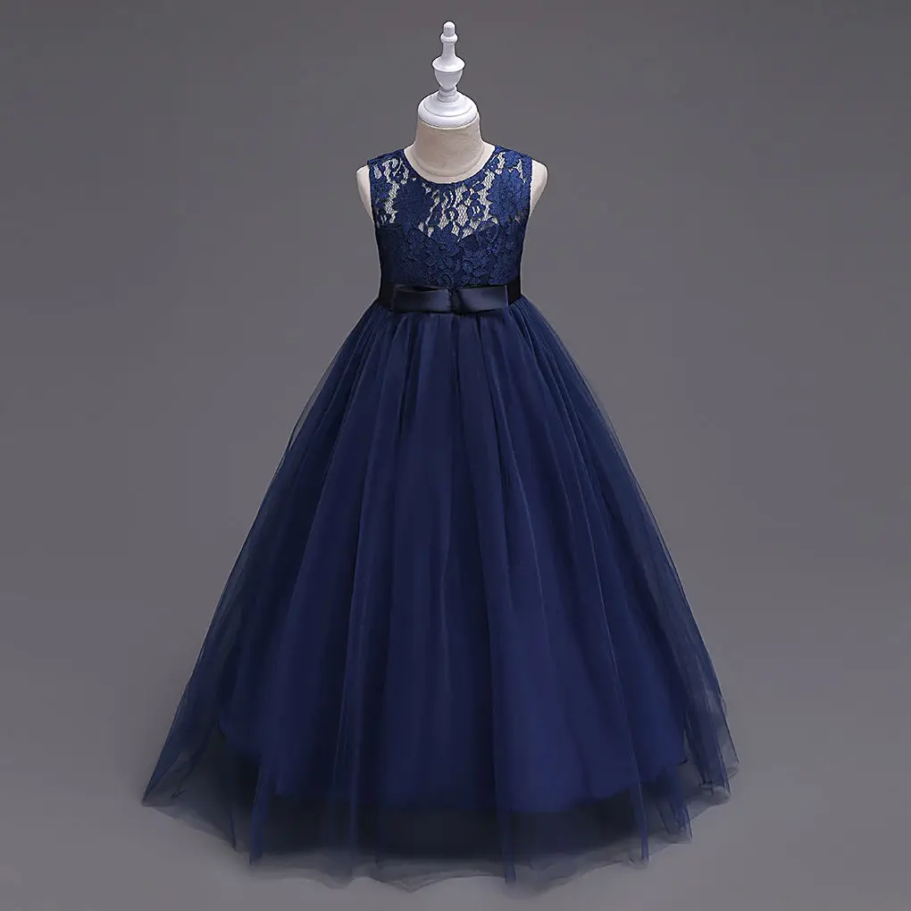 Шифоновое кружевное платье для девочек принцесс свадьбы подружки невесты