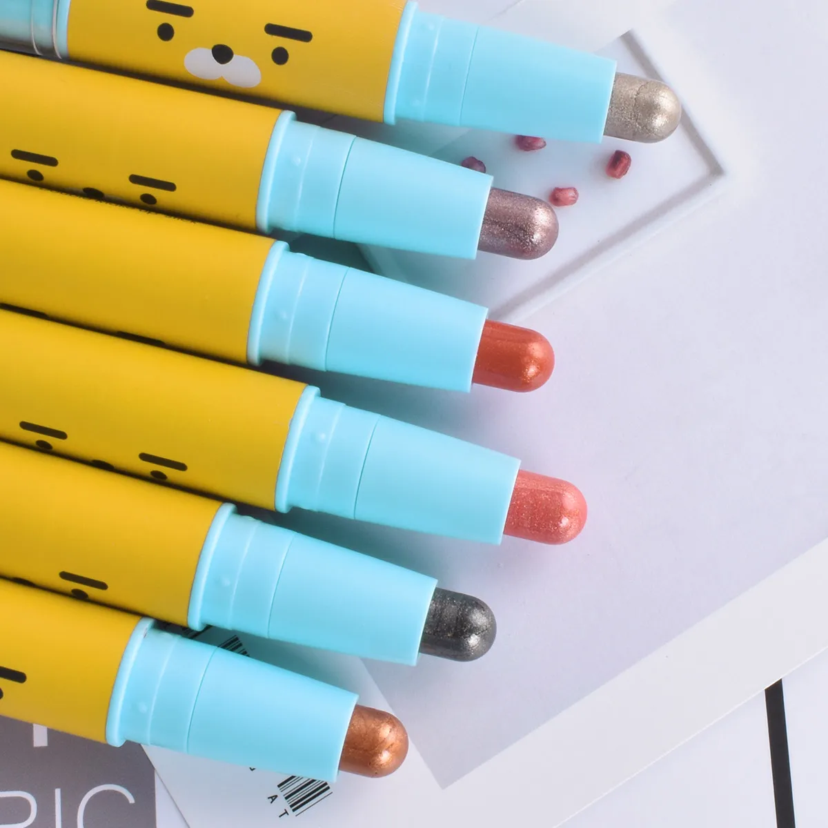 HengFang дневные Двухсторонние Тени для век палочки ручка бархатный Мерцающий 6