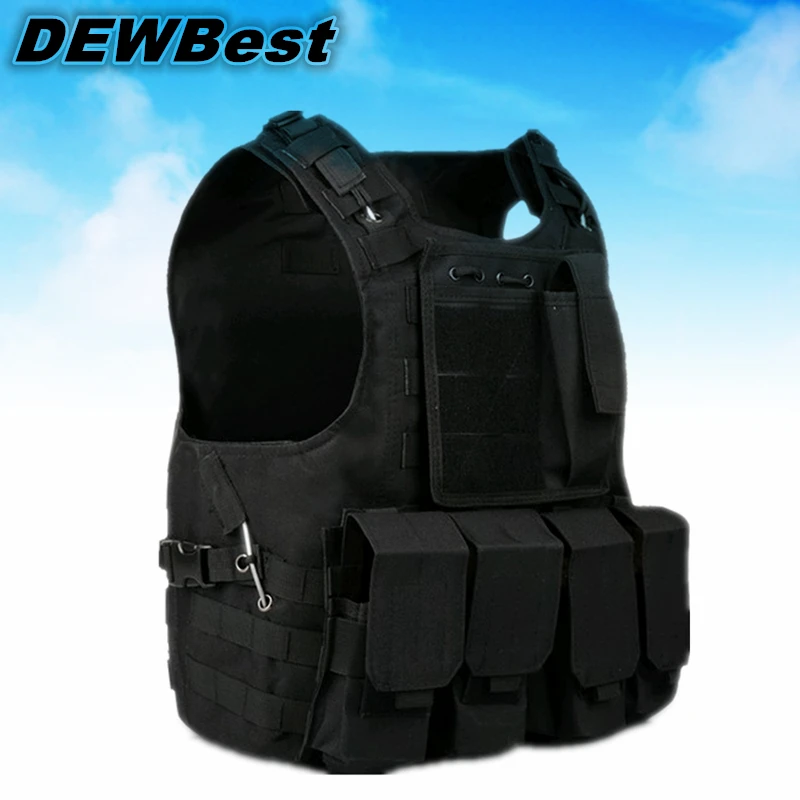 [DEWBest] Настоящий мужской черный тактический жилет с моллом CS Swat защитный
