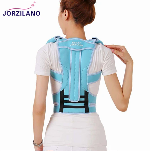 JORZILANO Корректор осанки ортопедический корсет для боли в плечах поясничный корсет Поясничный пояс ремешки для коррекции осанки терапия коррекция осанки - Цвет: Синий