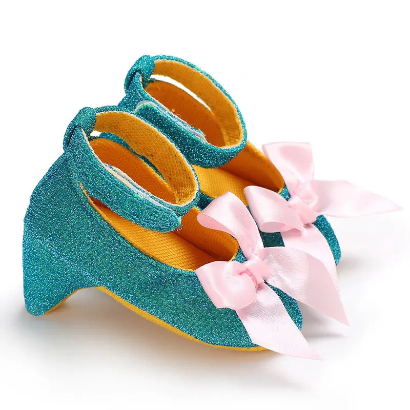 2018 New Brand Lovely Baby Girl Shoes High Heels for Photos Princess Toddler Fashion Bow Crib 0-12M | Мать и ребенок