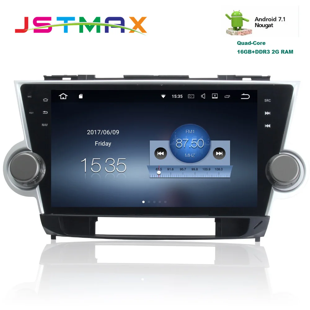 Автомобильный Android 7 1 gps Navi для Toyota Highlander 2009 2012 Авторадио навигационное головное