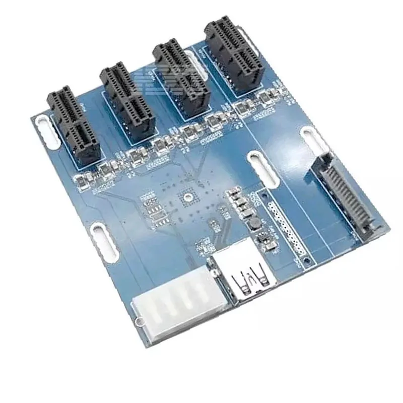 Новый Синий PCIe от 1 до 4 PCI express 1X слоты Райзер карта Mini ITX к внешнему слота e адаптер