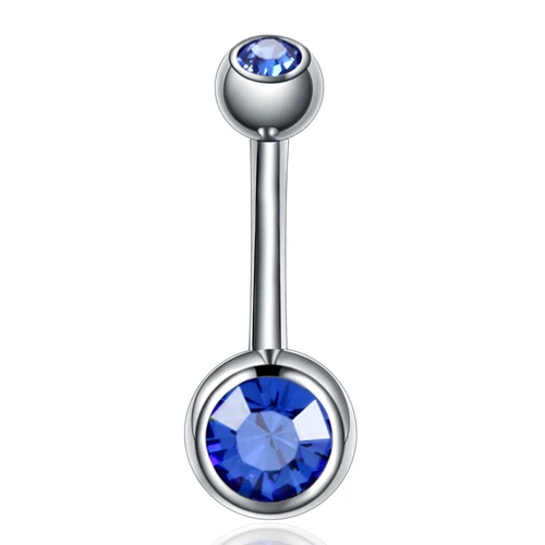 Sapphire 1 шт. G23 титановое кольцо для пирсинга живота пирсинг для пупка болтающиеся кольца черный 14 г пупка кольцо пупка ювелирные изделия для тела - Окраска металла: Sapphire