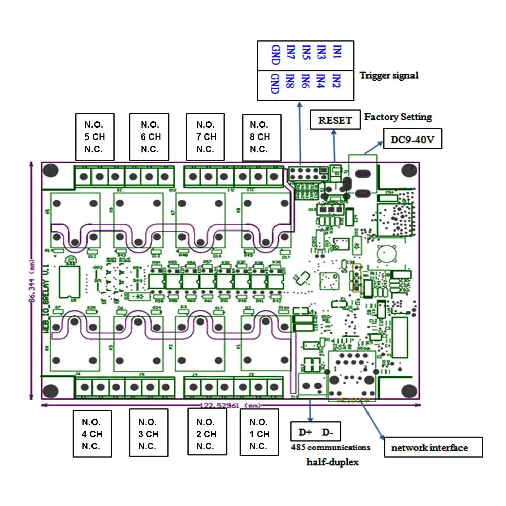 TCP/IP, релейный контроллер задержки RJ45 TCP/IP модуль контроллера 8-канальный релейный переключатель 250 V/AC 10A Высокое качество
