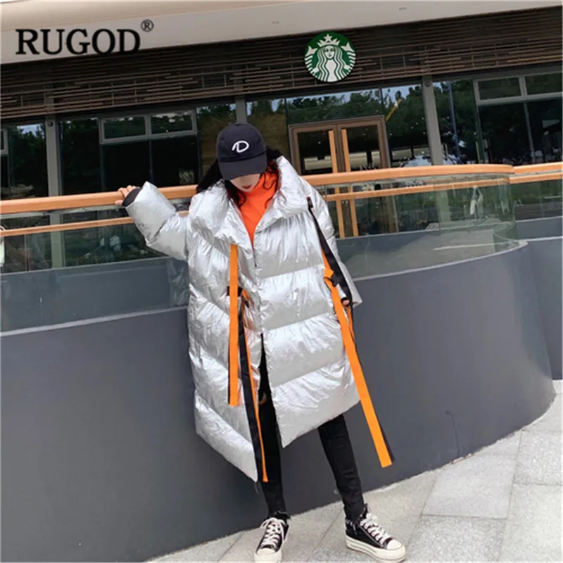 RUGOD 2019 Осень Зима хип хоп женское толстое широкое приталенное пальто женские с