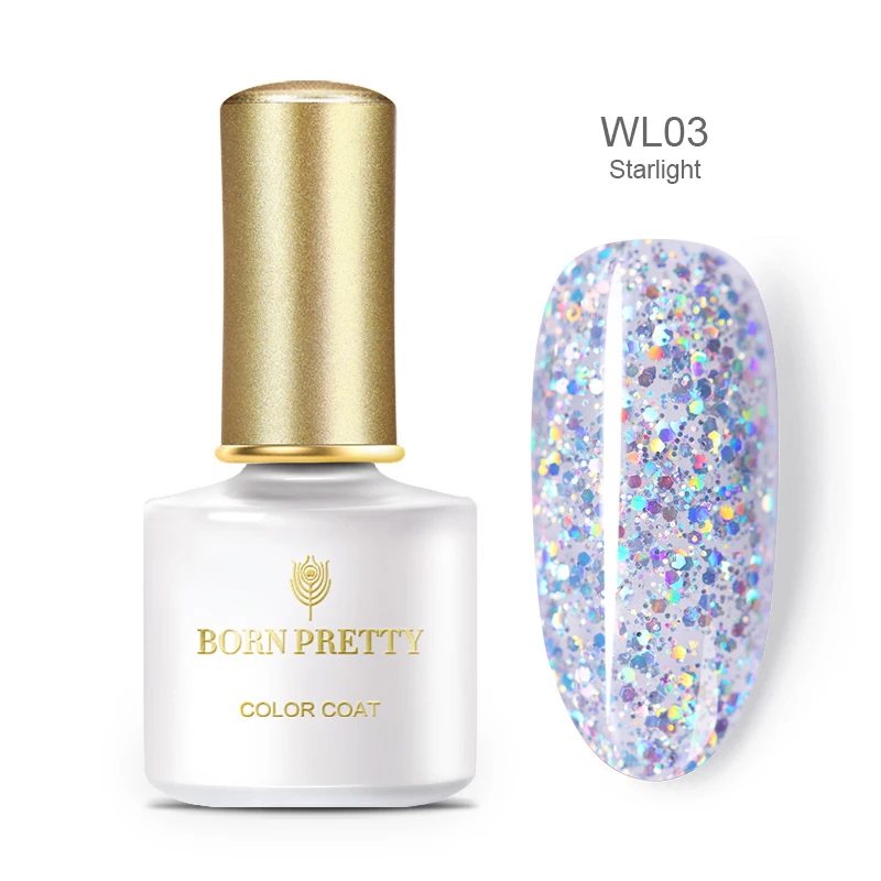 BP-WL03 BORN PRETTY Блестящий УФ-Гель-лак 6 мл Золотой Серебряный замачиваемый УФ-гель для ногтей блестки мерцающий Гель-лак для маникюра - Цвет: BP-WL03