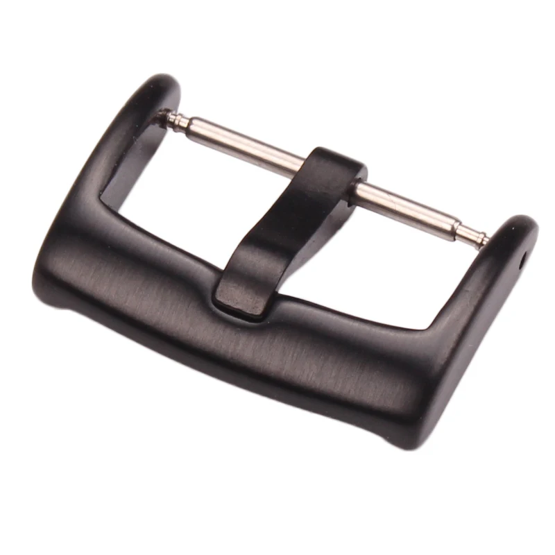 Stainless Steel Watch Band Buckle 16 18 20 22mm Silver Black Brushed Metal Watchbands Strap Clasp Accessories