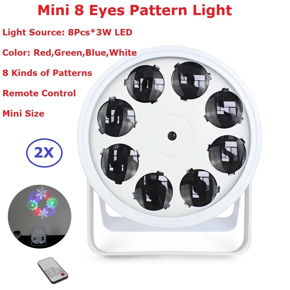 

2xlot Mini 8 Eyes Pattern Lights высокое качество 8х3вт 4в1 RGBW LED сценический эффект с эффектом шоу-рум для дискотек, ночных клубов
