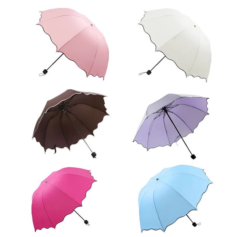 

2019 outdoor umbrella Creative Princess Umbrella Cute Pink Blue Various Color Arched Umbrellas Folding Guarda Chuva Gift USWS35