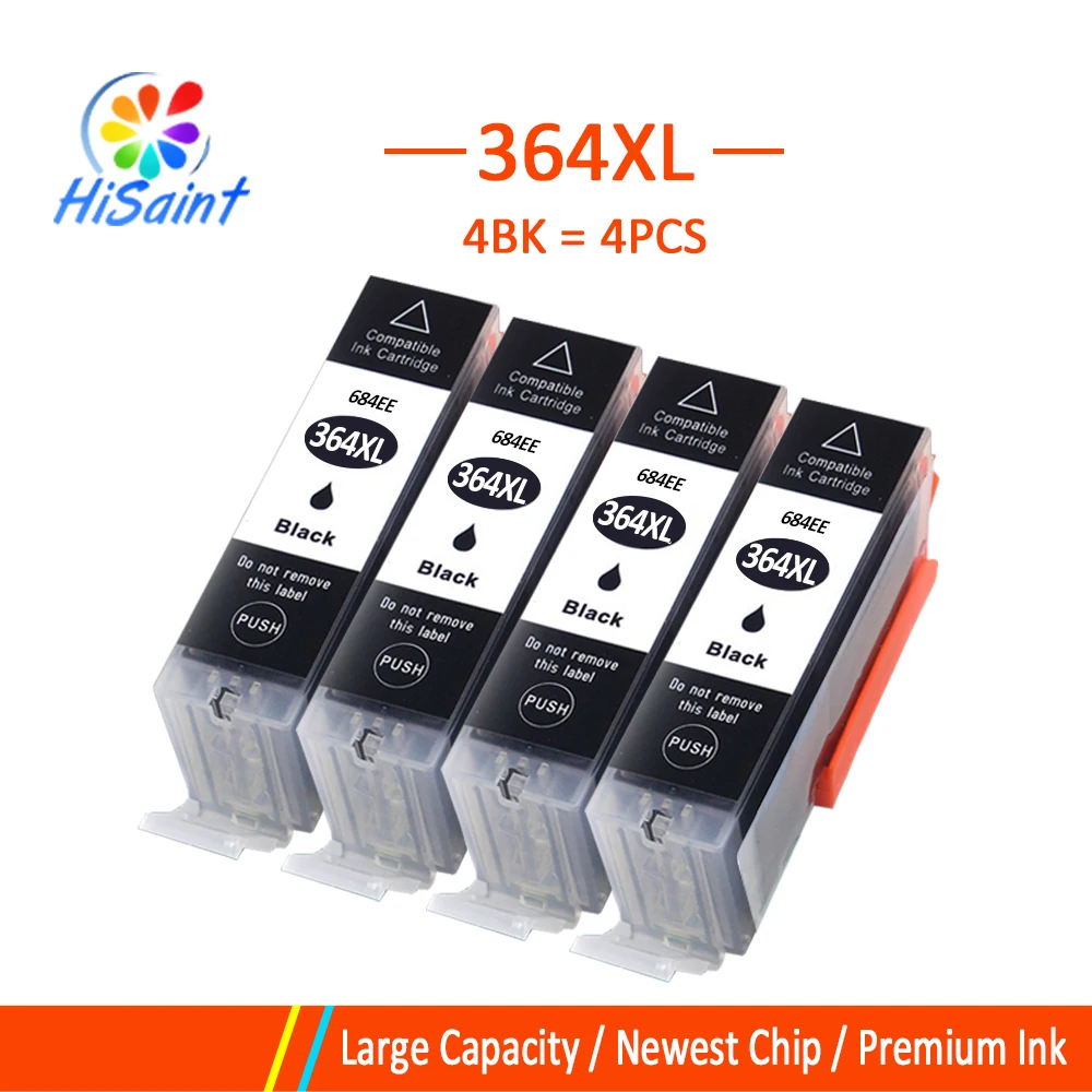 Hisaint 4 шт. черный для HP 364 XL совместим с женскими моделями xl Deskjet 3070A 5510 6510