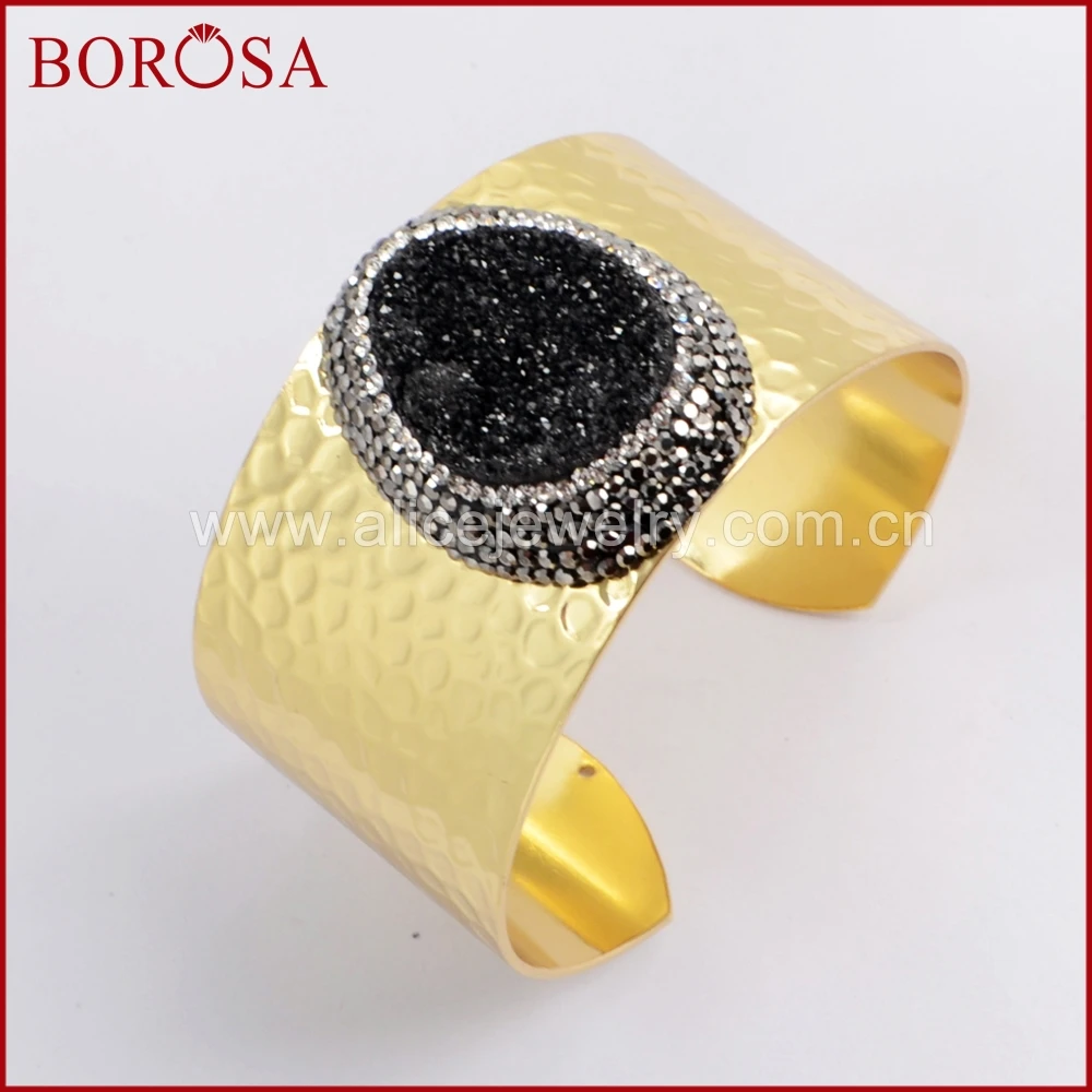 Женский браслет BOROSA 3/5 шт. золотой/натуральный серебристый цвет с камнями