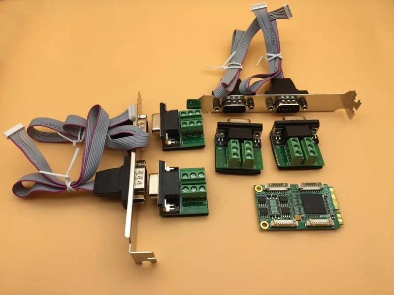 MINI PCI E к 4 портовой последовательной карте RS422 / 485 с чипом EXAR 17V354 9 контактный