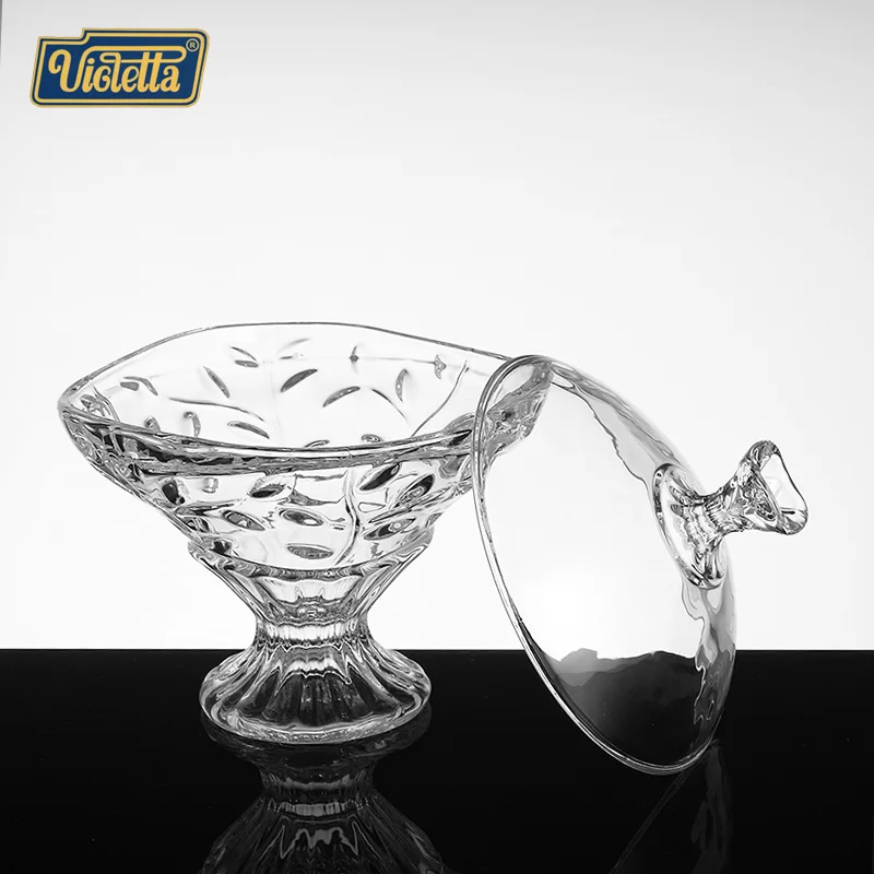 Хрустальное стекло compote Европейская мода креативное фруктовое блюдо с крышкой