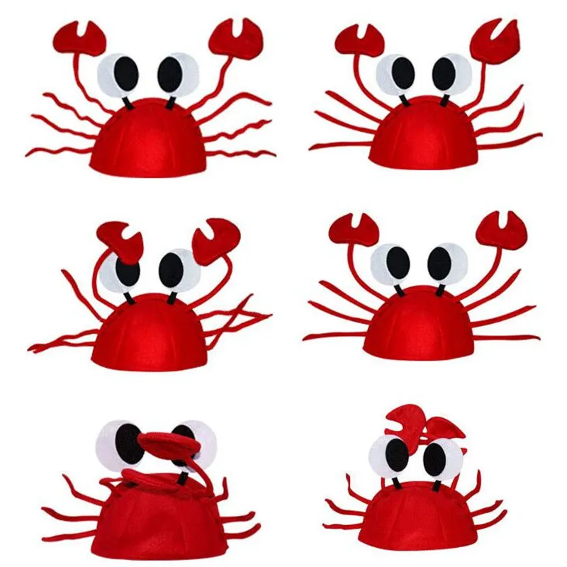 Cute Red Crayfish Crab Hat Caps Cosplay Props For Kids Adults Toys Gift Party Fancy Dress Decor Christmas Halloween|props cosplay|prop capprops party