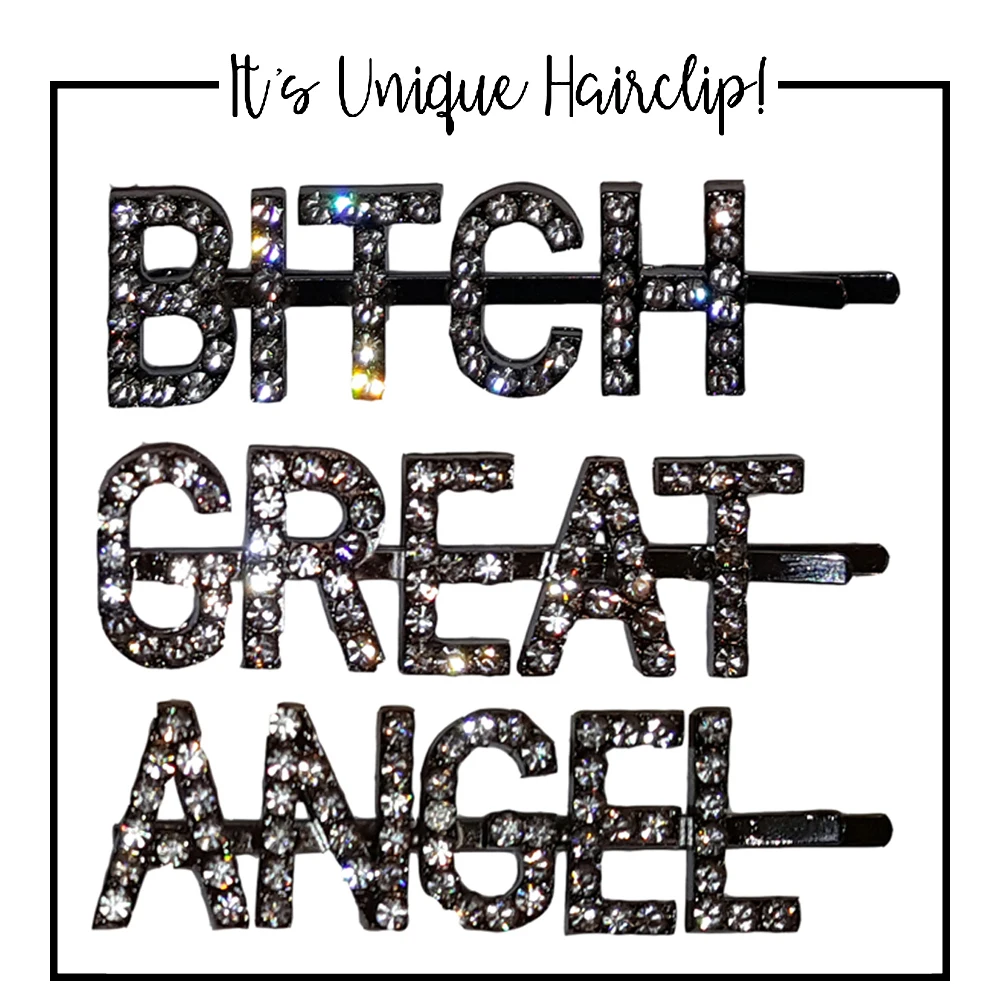 Женская Винтажная заколка с прозрачными кристаллами для волос буквами на заказ