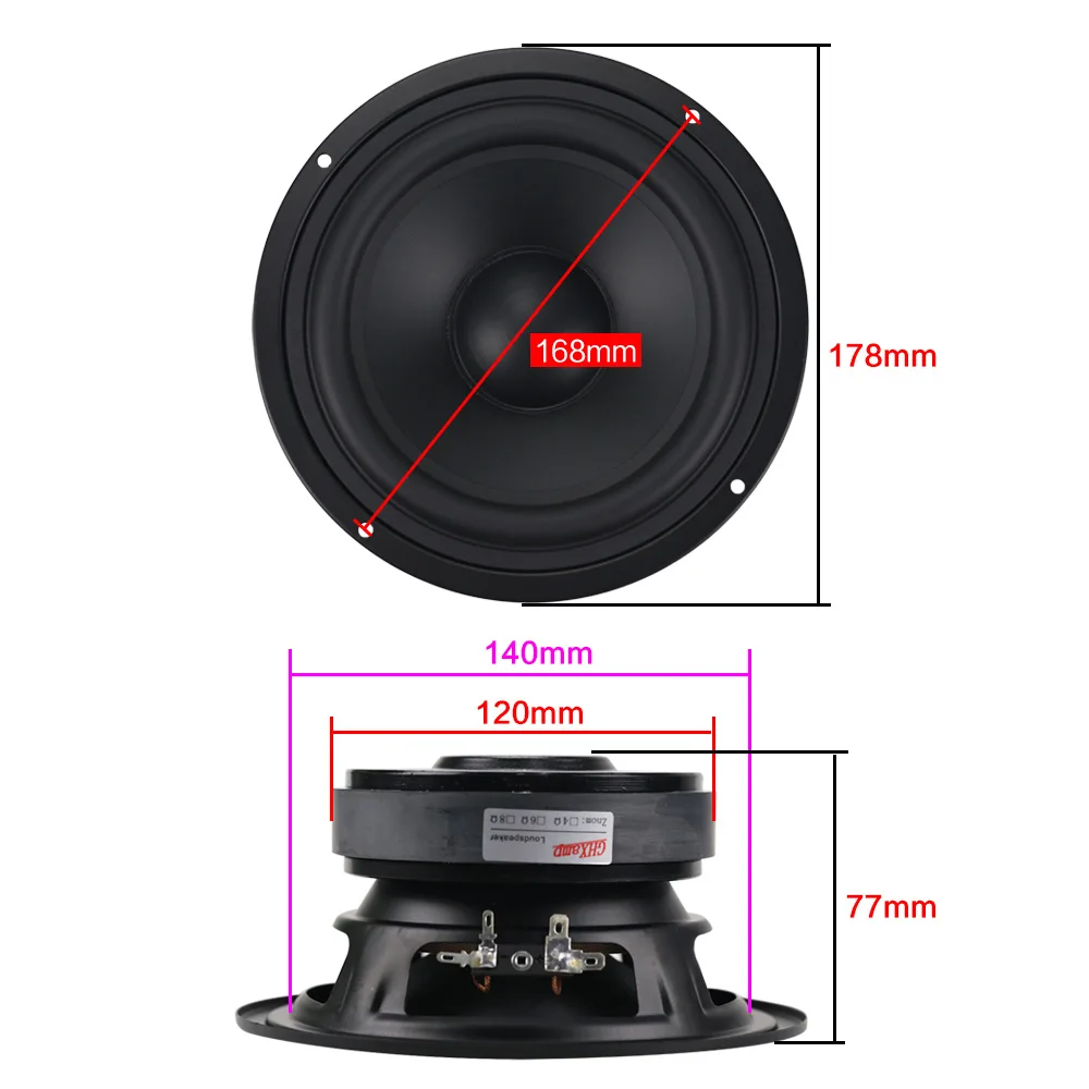 GHXAMP HIFI 6 5 дюймов 8ohm 130 Вт сабвуфер динамик единиц НЧ Настольный PA домашний