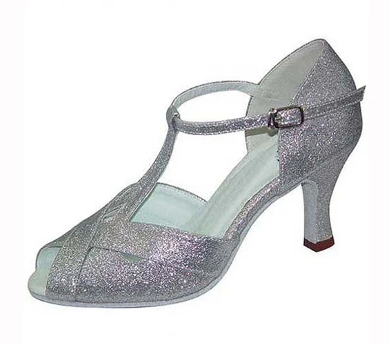

Silver Shard Salsa Dancing Shoes 4.5-8.5 cm Heel Height Woman Professional Latin Dance Shoes PU With Shiny Material JYG930