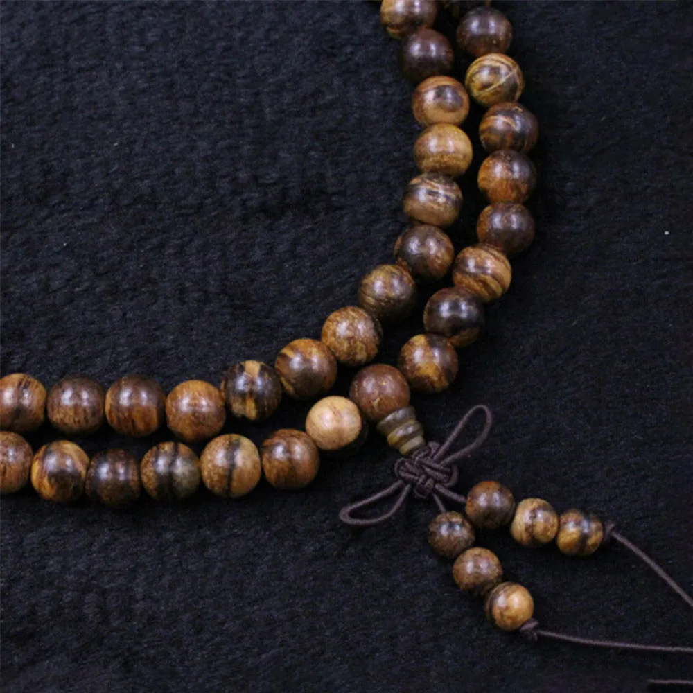 Indonesian Huaqi Phoebe Handmade Buddhist 108 Beads Prayer Bracelet Wood Hand String 6 or 8mm Female Male Jewelry Dropship | Украшения и