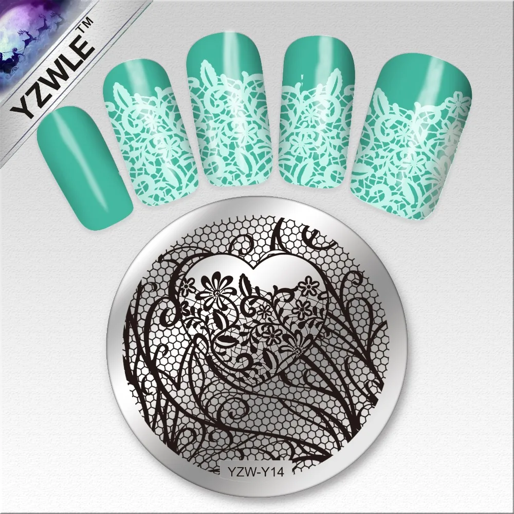 YZWLE 1 Лист Мода Круглый Цветочный Дизайн Nail Art Image Stamp Штамповка Плиты Маникюр