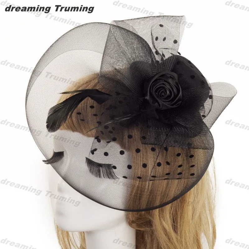 Фантастический Черный цвет слоновой кости клетка сетка Свадебная вуалетка вуаль