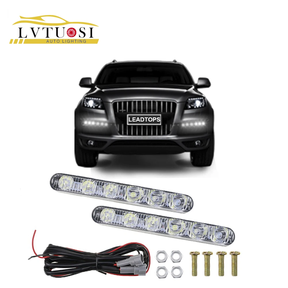 LVTUSI дневные ходовые огни для автомобилей светодиодный фары 12V Водонепроницаемый