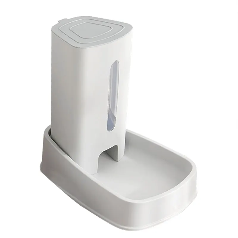 Gray food feeder Новейший 3.8L автоматический питатель для домашних животных, собак, кошек, Водяной фильтр с диспенсером, миски для воды, фонтан для домашних животных - Цвет: Gray food feeder