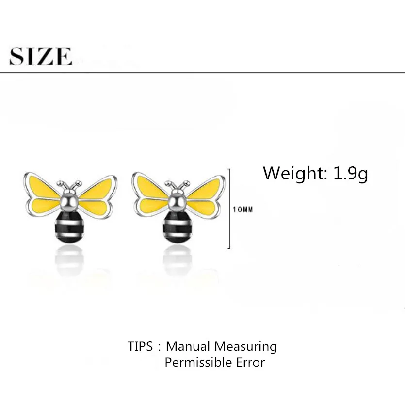 Серьги женские маленькие простые гвоздики Пчелка | Украшения и аксессуары