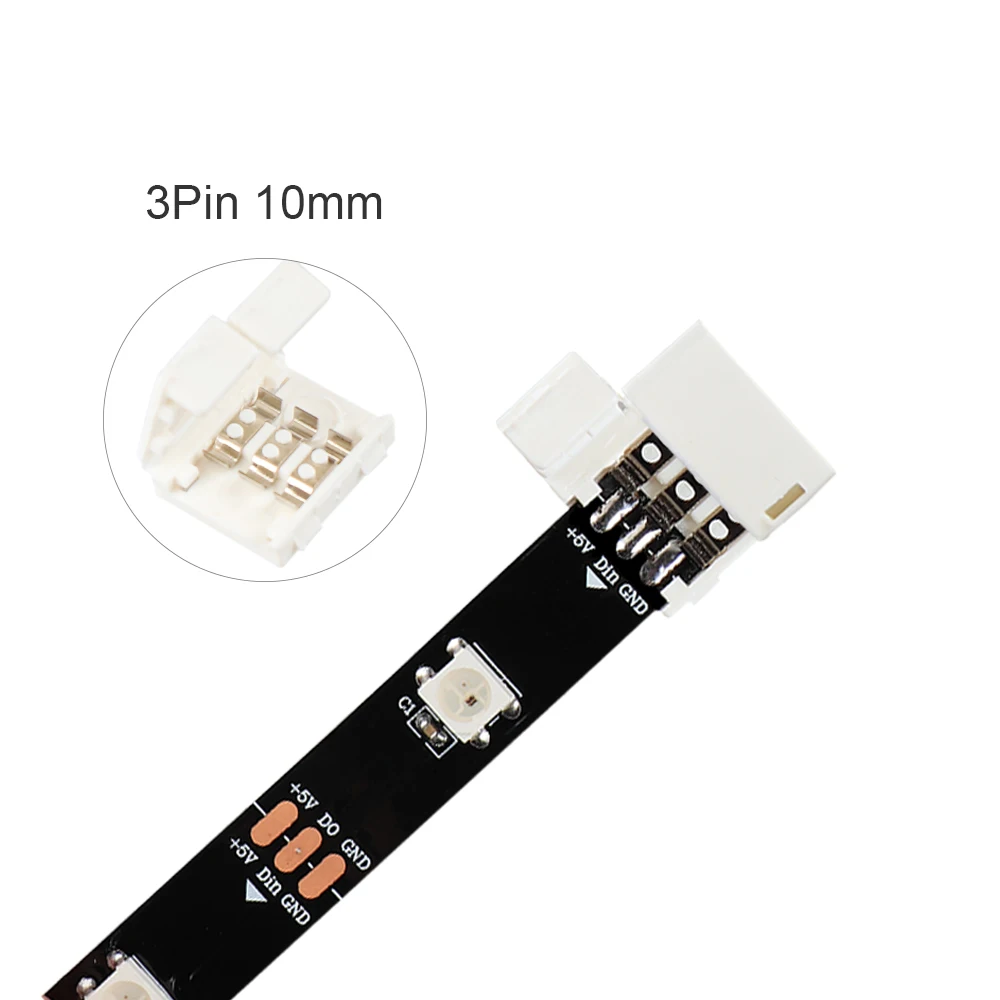 3Pin светодиодные ленты разъемы 2Pin 8 мм/2Pin 10 мм/4Pin мм/5Pin мм Свободный соединитель