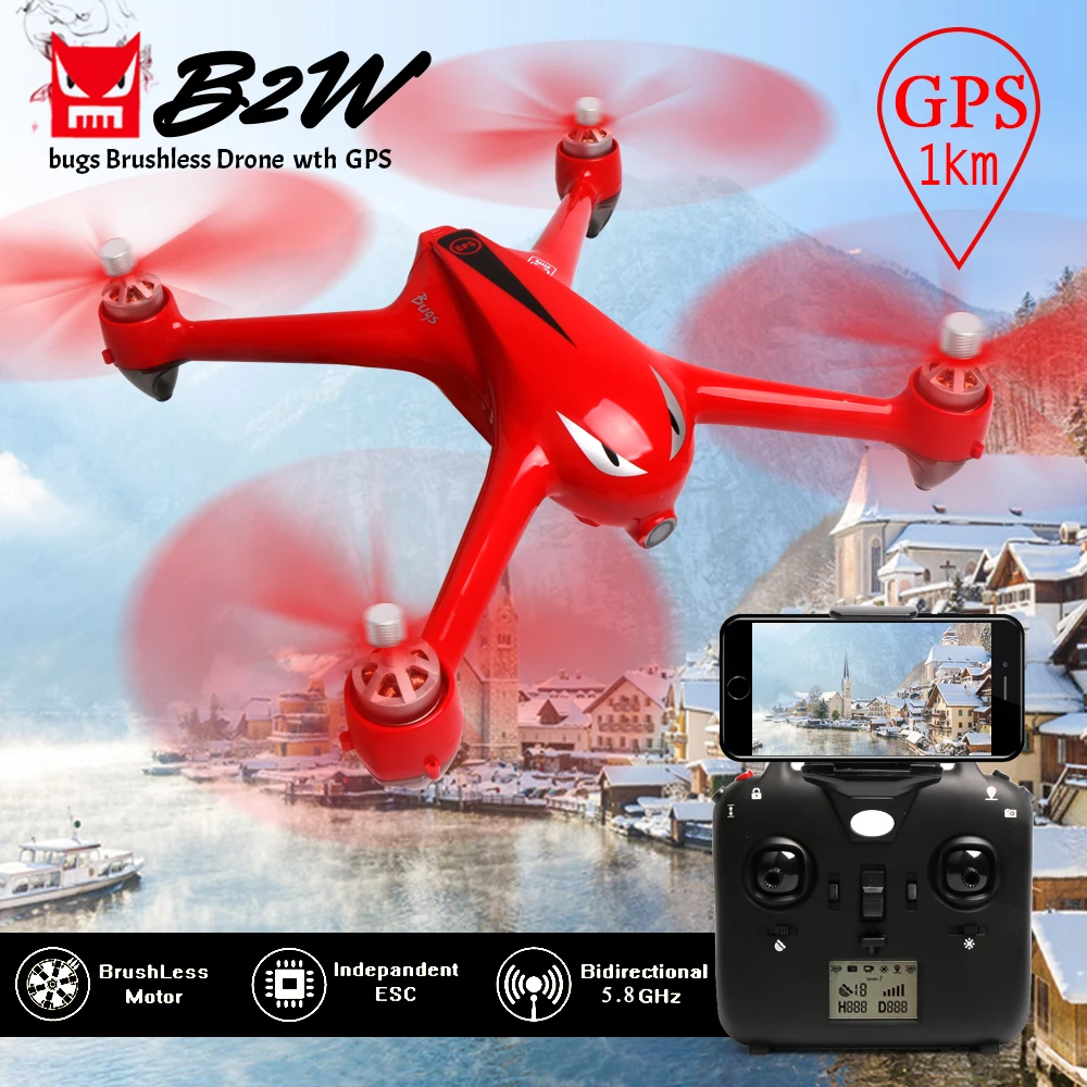 MJX ошибки 2 Вт и b2w GPS дроны FPV-системы Радиоуправляемый Дрон с 1080 P HD Камера 5.0 г
