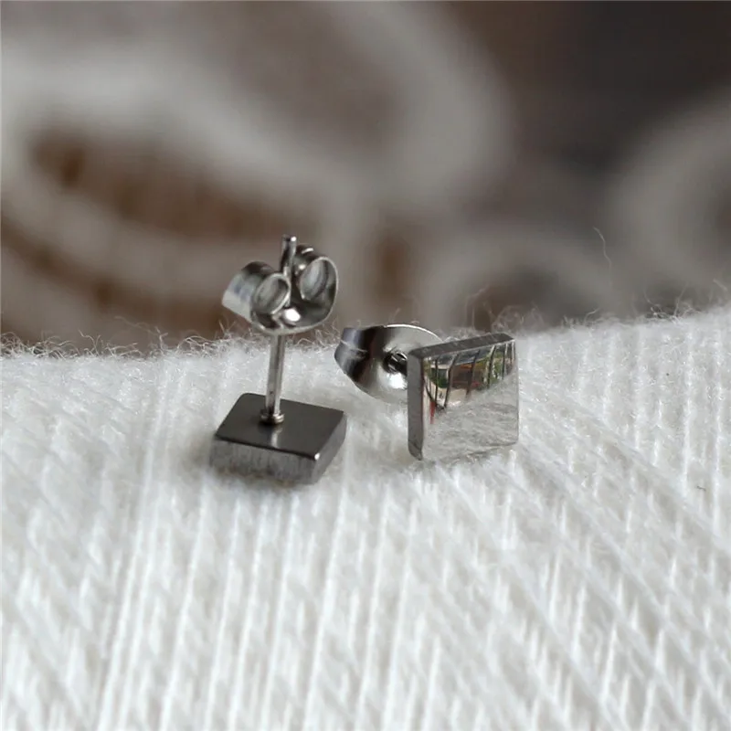 Серьги гвоздики из титановой нержавеющей стали 6 мм|Серьги-гвоздики| |